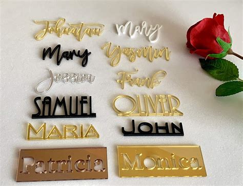 100 Gold Mirror Place Cards Wedding Place Cards Custom Laser Cut Names