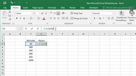 How to Convert Minutes to Hours in Excel - YouTube