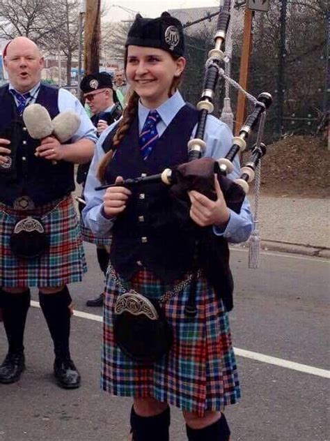 Girl Bagpiper Erin Mcgrath Highland Dance Plaid Skirts Drum Major