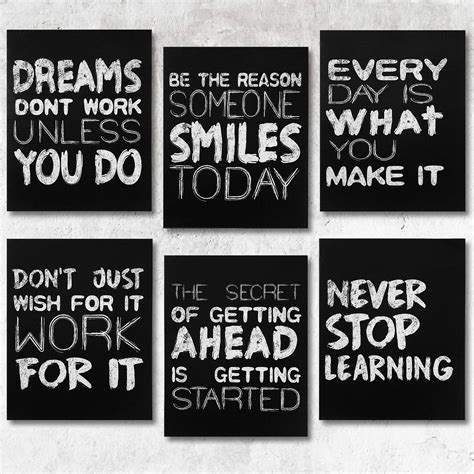 buy 6 pieces inspirational wall art s motivational wall canvas prints 8 x 10 inch positive