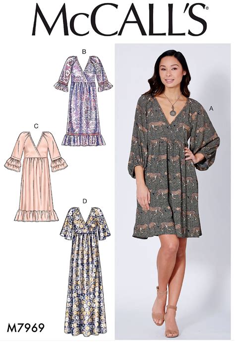 Loose Fit Dress Pattern Long Sleeve Dress Pattern Maxi Dress Pattern