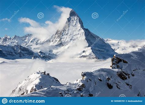 Zermatt Matterhorn Gornergrat Emerging From Sea Of Clouds View Perfect