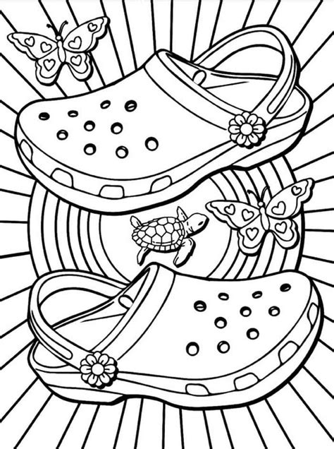 Summer Footwear Aesthetics Coloring Page Free Printable Coloring