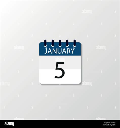 Vector Flat Daily Calendar Icon Day Month January Eps Stock Vector