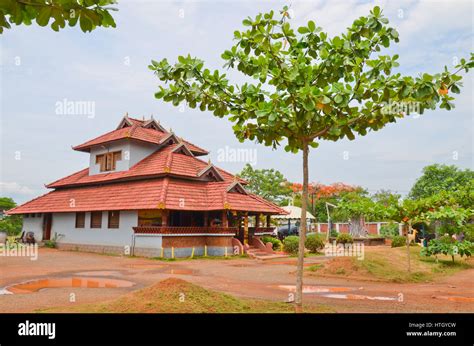 Traditional Architecture Of A Tiled Roof House In Kerala Using Stock