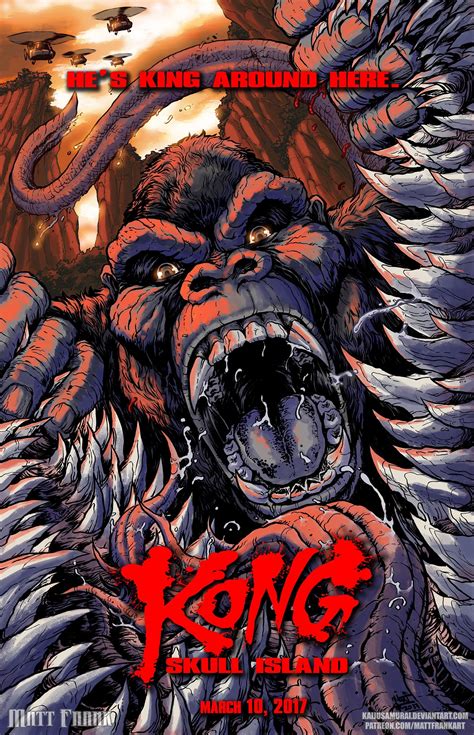 Kong Skull Island Comic Style Poster By Matt Frank Posterspy King Kong King Kong Skull