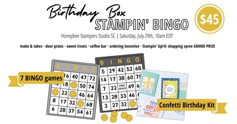 Birthday Box Stampin Bingo Honeybee Stampers