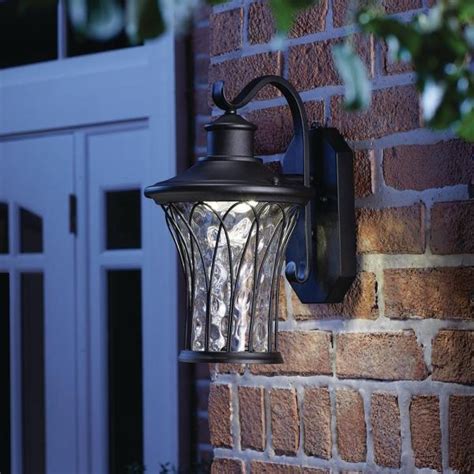 Home Decorators Collection Avia Falls Black Outdoor Led Dusk To Dawn