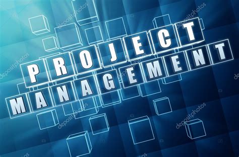 Project Management In Blue Glass Cubes — Stock Photo © Marinini 22292285