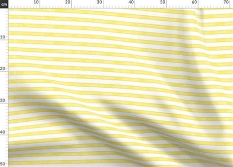 Yellow Stripes Fabric Salted Watercolor Stripes Yellow By Ivieclothco