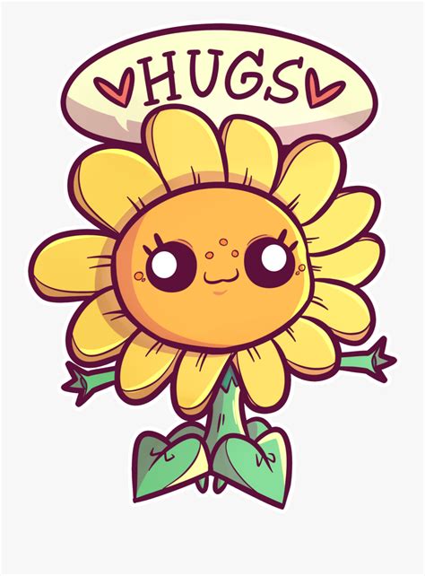 Sunflower Clipart Outline Plants Vs Zombies Cute