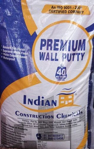 Indian Wall Putty Packing Size 40 Kg Packaging Type Bag At Rs 600