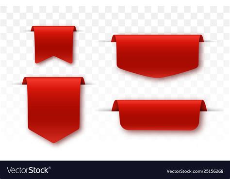 Blank Labels Offer Tag Red Colored Promo Ribbons Vector Image