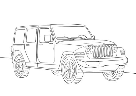 Jeep Wrangler Rubicon Coloring Pages