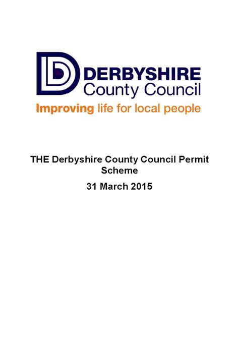 The Traffic Management Derbyshire County Council Permit Scheme Order