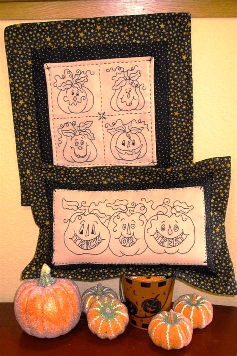 Trick Or Treat Pumpkins Hand Embroidery Download Pattern