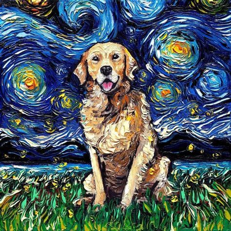 Starry Night Dogs Series Places Pups Inside Of Van Goghs Iconic