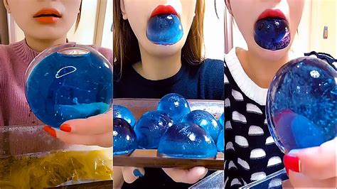 Asmr Eating Show 🧊💙 Crunchy Ice Eating Eating Mouth Sounds