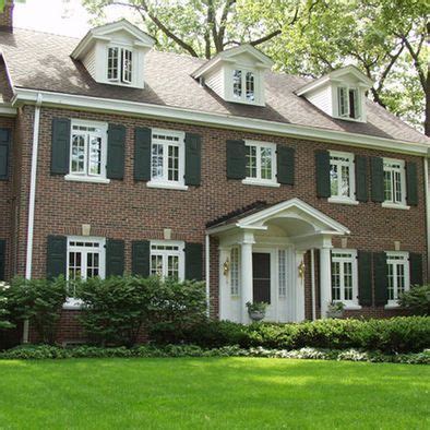 Yellow new england style colonial house. Image result for portico red brick colonial | Colonial ...