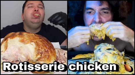 How Mukbangers Eat Whole Rotisserie Chicken Youtube