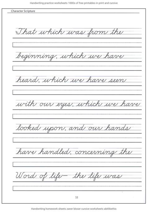 Free Printable Cursive Writing Sentences Worksheets Printable Worksheets