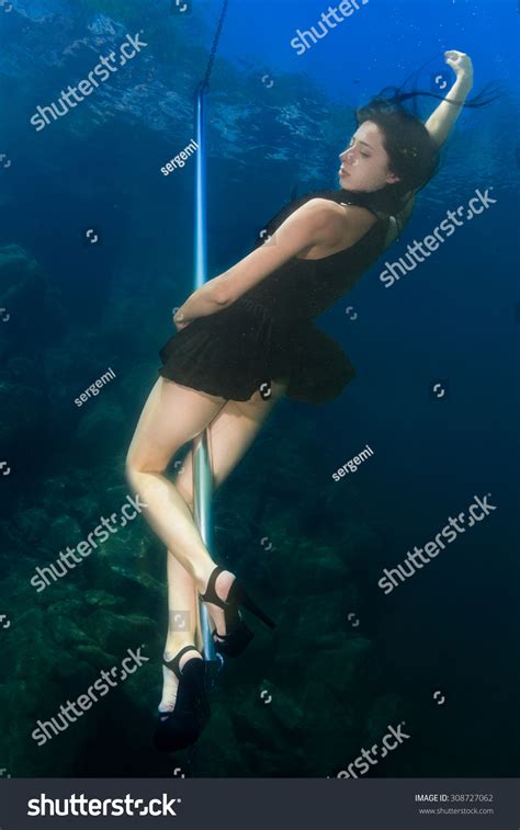 Underwater Striptease Beautiful Slim Girl Stock Photo 308727062