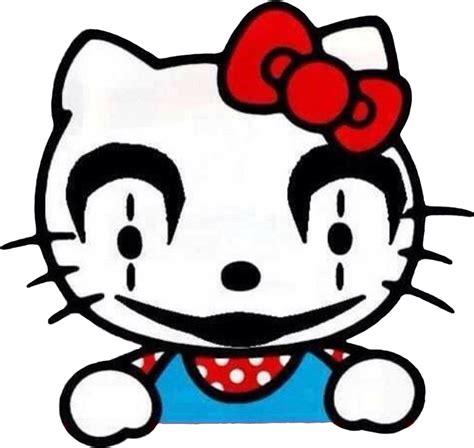 hk hellokitty clownkitty ddlg goth clown jiggalo hello kitty cute png clipart full size