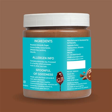 Almond Butter Crunchy Belgian Dark Chocolate 500gm Nuts And Jars