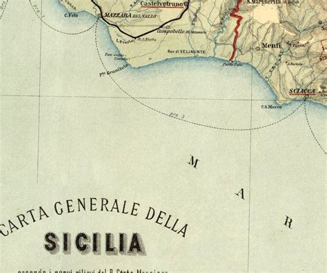 Old Map Of Sicily Italy 1891 Vintage Map Of Sicily Vintage Maps And