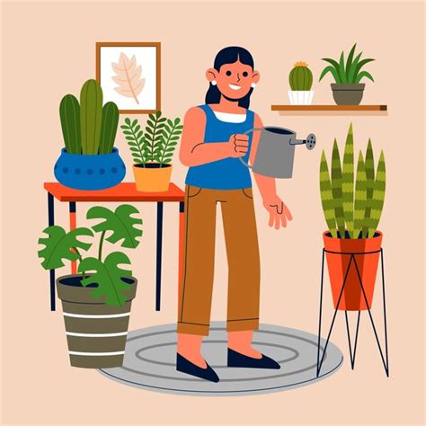 Premium Vector Hand Drawn House Plants Illustration