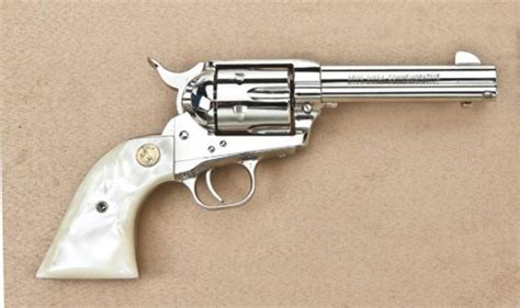 Colt Single Action Army Revolver 45 Caliber 4 3 4” Barrel High Polish Nickel Finish Offset Fa