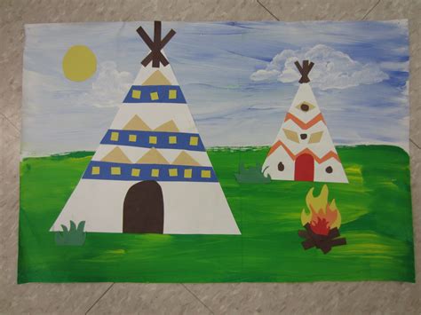 Native American Multicultural Project Teaching Horizon Line And