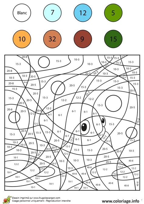 10 Divertir Coloriage Magique soustraction Ce1 Images  Coloriage