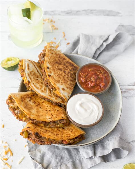 Cheesy Ground Beef Quesadillas For Two A Flavor Journal