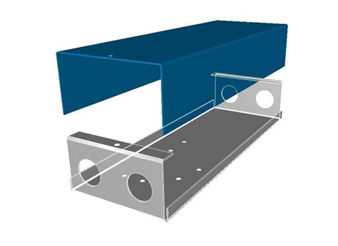 Waterproof sheet metal box design. 3D model of a sheet metal box and cover used to enclosure ...