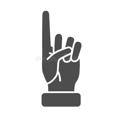 One Finger Up Solid Icon Hand Gestures Concept Attention Hand Gesture
