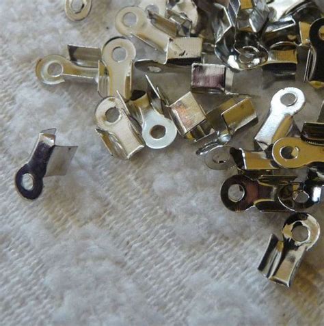 Fold Over Cord Ends 85x3mm Clasp Connectors Silver Tone Etsy Cord