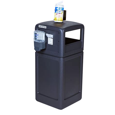 Polytec™ Trash Container 42 Gallon Square Clean Station Dome Lid