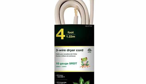 Whirlpool 4 ft. 3-Wire 30 Amp Dryer Cord-PT220L - The Home Depot