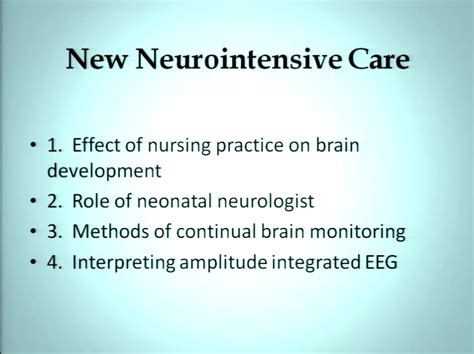 The New Neurointensive Care In The Nicu