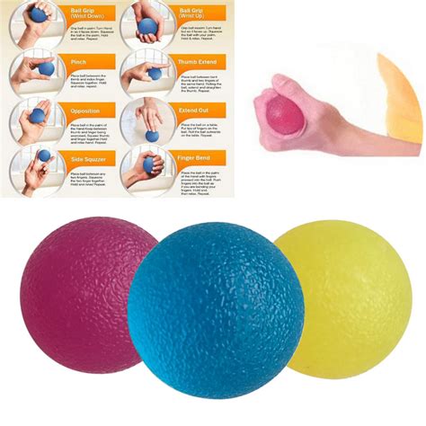 3pcs Grip Strengthen Ball Fitness Hand Therapy Balls Exercises Squeeze