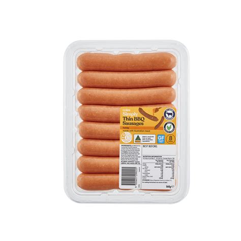 Coles Gluten Free Honey Bbq Beef Sausages 8 Pack 560g Ebay