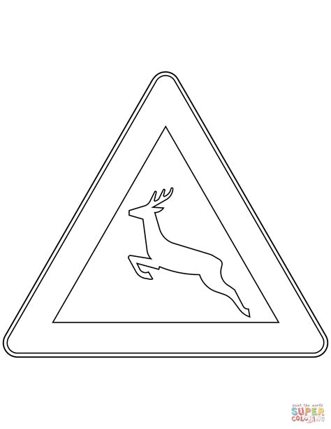 Wild Animals Sign In Germany Coloring Page Free