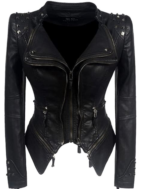 buy high quality gothic women s real leather jacket online