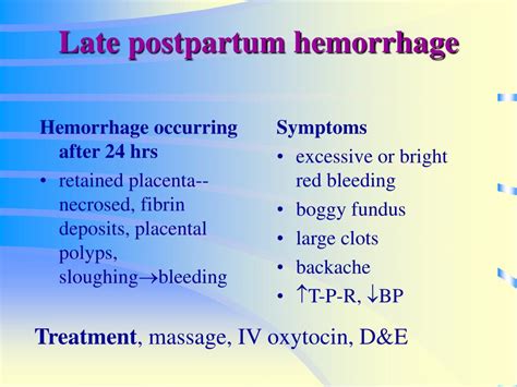 Ppt Complications Of The Postpartum Period Powerpoint Presentation