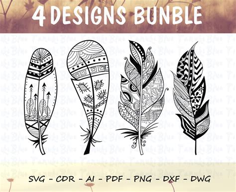 Feather Svg Bundle Birds Feather Svg Feathers Svg Feather Etsy