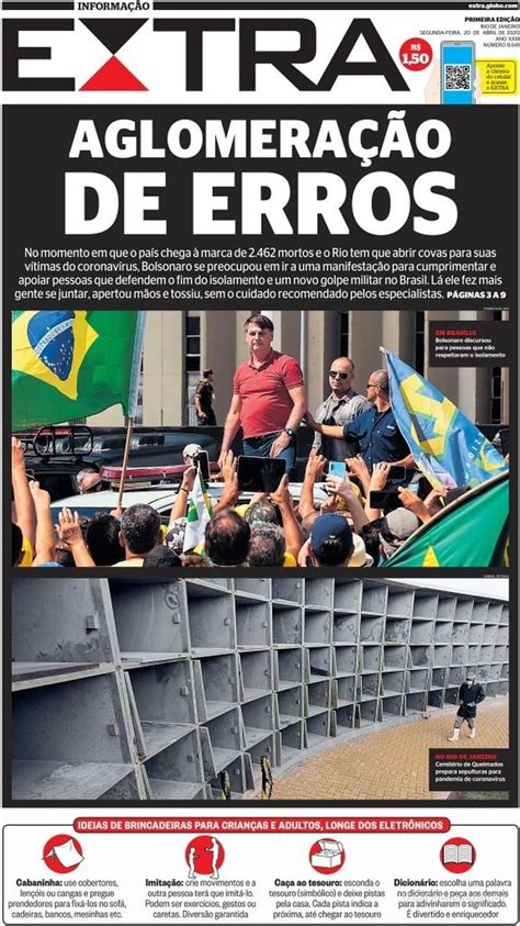 Capa Do Jornal Extra Rj De Hoje 20 De Abril AmazÔnia Acontece