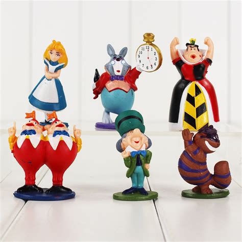 6pcslot Mini Alice In Wonderland Figure Play Set Pvc Action Figures
