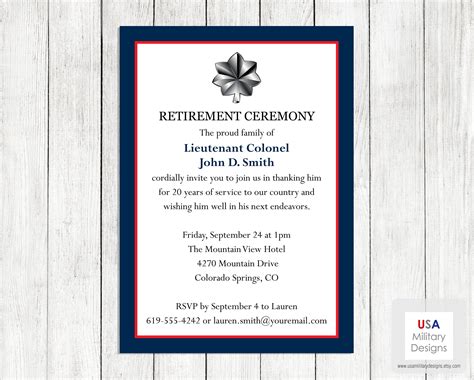 Air Force Retirement Ceremony Invitation Printable Us Air Etsy Uk