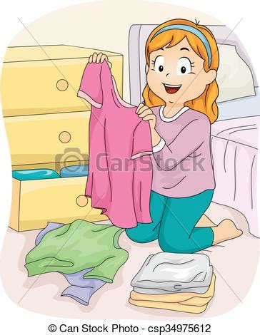 Impact face off how to draw amazing caricatures. Kid girl folding clothes shirt. Illustration of a little ...